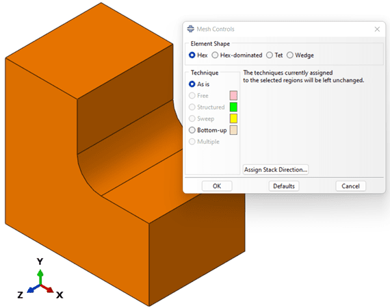 Tetrahedral meshing in Abaqus CAE