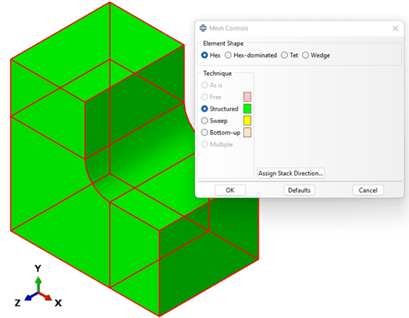 Hexahedral meshing in Abaqus CAE