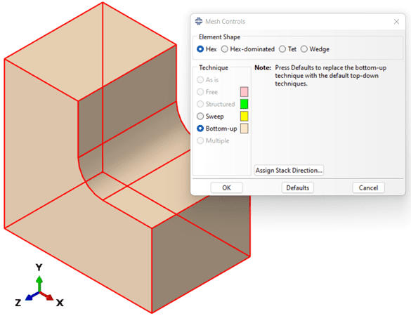 Hexahedral meshing in Abaqus CAE